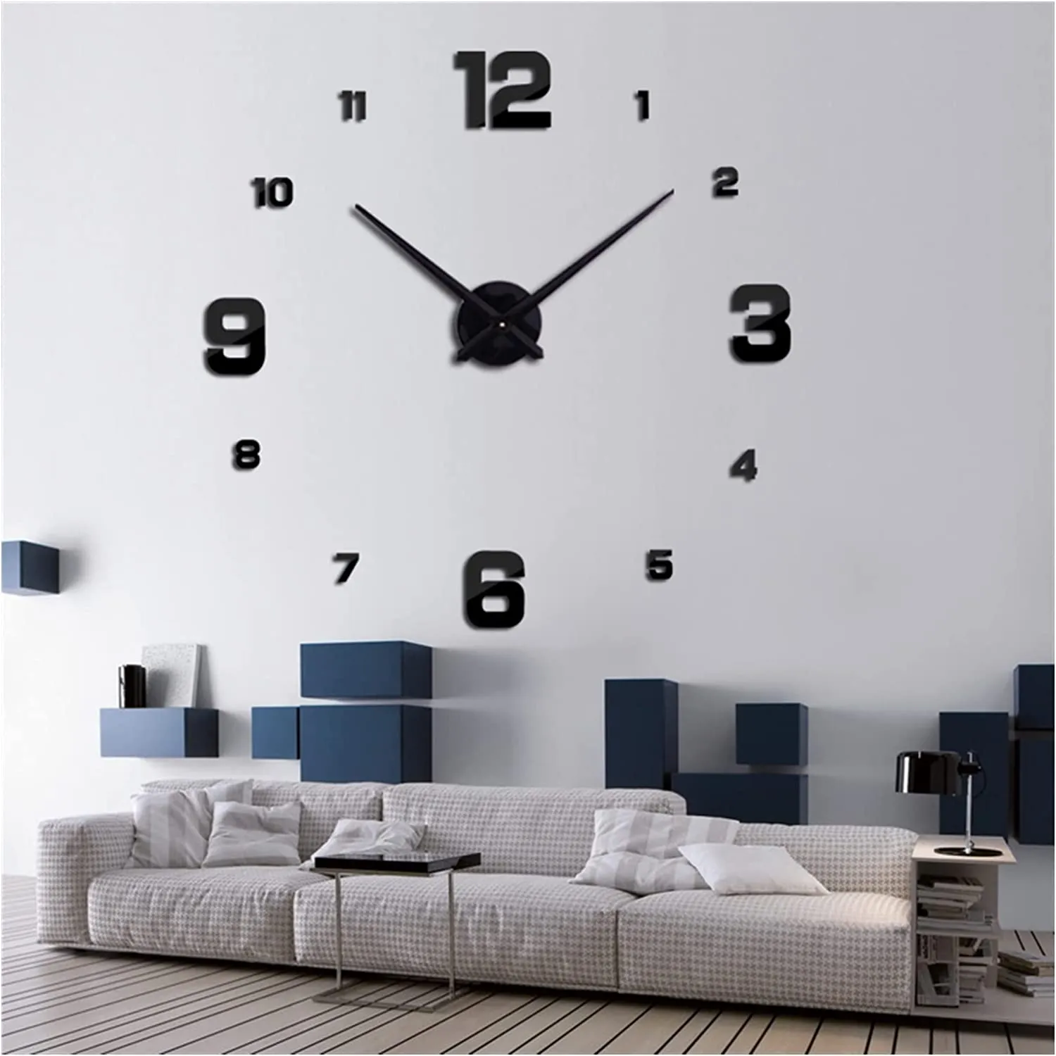 Wooden Wall Clocks 3D DIY Metal Decorative Clock