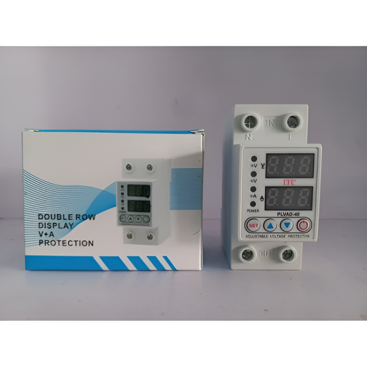Double Row V + A Display Protection 40A LCD Display adjustable Voltage Current Protector module PLVAD-40