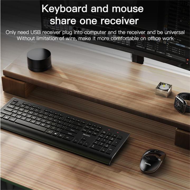 YESIDO KB13 2.4G Wireless Smart Sleep Ergonomics Quiet Keyboard Mouse