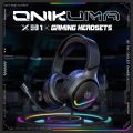 onikuma x31 Gaming Headset, Gaming Headphone with 7.1 Surround Sound Stereo, Xbox One Headset with Noise Canceling Mic & LED Light, Compatible with PC, PS4, PS5, Nintendo Switch. 