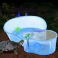Turtle Tank with Basking Platform Large Capacity Transparent Fish Tank Turtle Breeding Box Aquarium Supplies. 