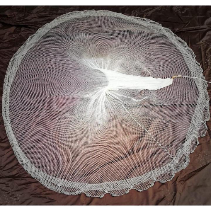 Cast Fishing Net 1 Yard  6 Number Thread ,Cast Net  with Sinker For Small And Big Fishing Game