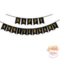 Happy Anniversary Banner Black and White Colour - Decorations Set. 