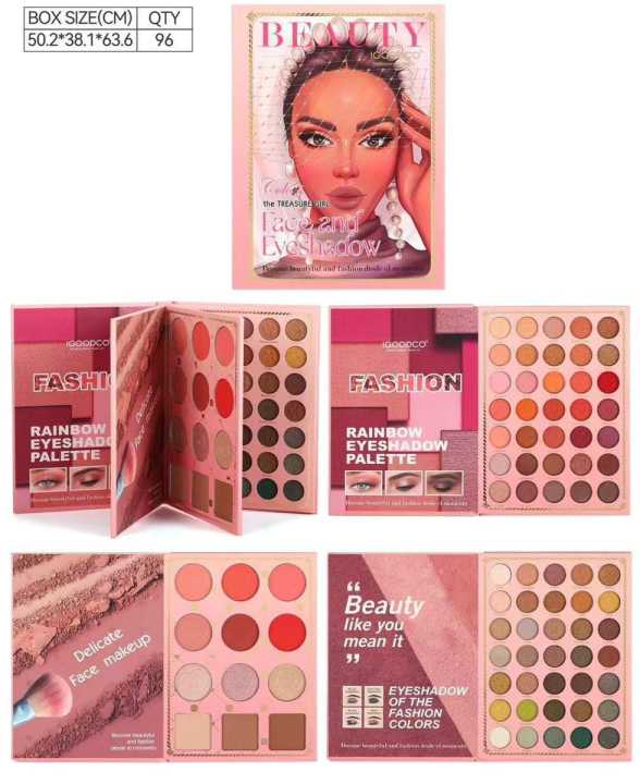 82-Color Fashionable Book Palette Makeup Eyeshadow Palette  Pearlescent Matte Highlight Powder Blusher Contour Palette Makeup Kit
