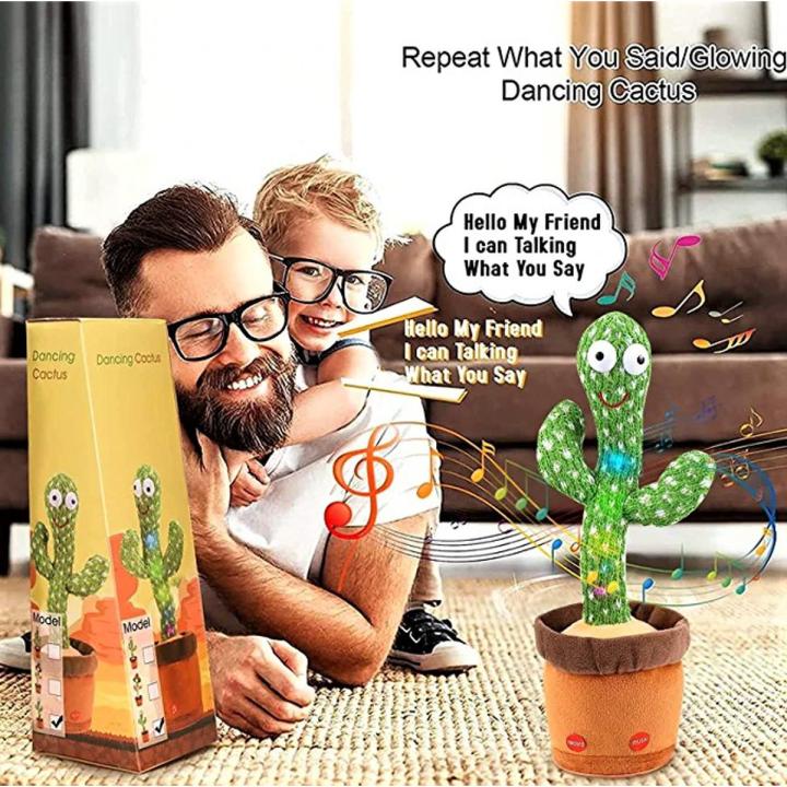 Emoin Dancing Cactus Baby Toys 6 to 12 Months, Talking Cactus Toys Repeats What You Say Baby Boy Toys, Dancing Cactus Mimicking Toy with LED English Sing Talking 15 Second Voice Recorder Musical Toys for Children Playing Birthday Gift and Home Decoration