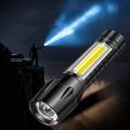 USB Rechargeable Flashlight T6 Tactical Mini 350 Lumens Portable Zoomable with 3 Light Modes. 