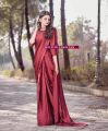 Maroon Stitched Silk Saree for Women and Girls Long Pallu. 