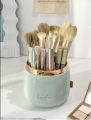AJM   Luxury 360 Degree Rotating Makeup Brush Holders, with lid clear makeup brush organizer holder caddy,Rotating Dustproof Make Up Brushes Container with Clear Acrylic Cover,for Lipsticks, Bathroom Vanity, Dresser. 