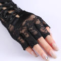 Floral Lace Gloves Elbow Length Gloves Half-Finger Gloves Fingerless Fishnet Mittens Dance Party Gloves. 