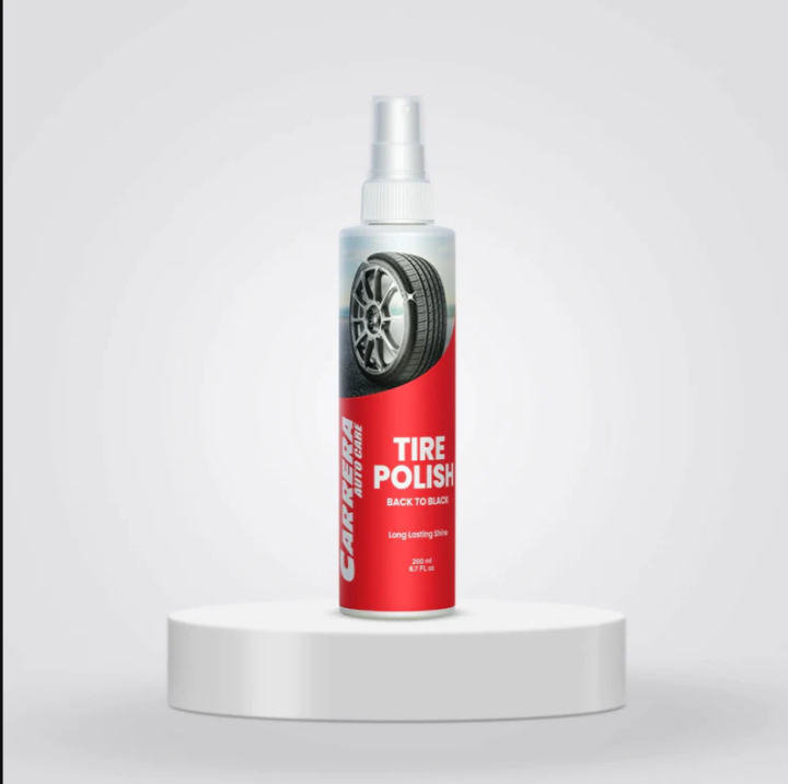Carrera Tire Polish  - Car Tire Polish - Tyre Glow - Tyre Shiner - Tire Polisher Shiny Black - Tyre Shiner - Bike Tyre Shiner - All Types Of Tyre Polish 200ml