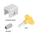 4 Sets Adjustable Sliding Window Locks Stop Aluminum + plastic Door Frame Security Lock with Keys Home Office Safety window Lock. 