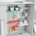 Hole Board Wall Shelf Hooks Self-Adhesive Storage Rack Desk Room Various Earphone Remote Control Storage Accessories,C,S. 