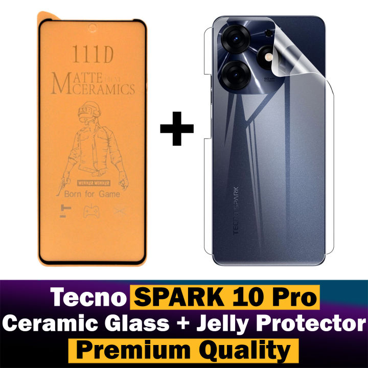 Tecno Spark 10 Pro Matte Glass + Transparent Hydrogel Soft Film - 2-in-1 Combo Deal