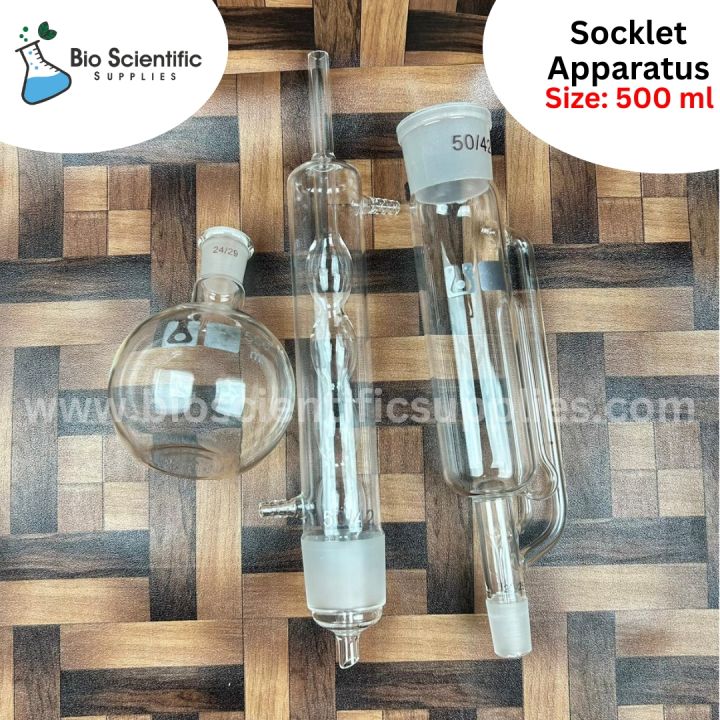 NORMAX%20500ml%20Soxhlet%20Extractor%20Kit%20Soxhlet%20Extraction%20Apparatus%20with%2050/42%20Graham%20Condenser,%20Flat%20Bottom%20Flask%2024/29%20Joint,%20Extractor%20Tube%20Lab%20Glassware,%20Soxhlet%20Apparatus,%20%20Soxhlet%20Extraction%20Tube%20-%20Image%203