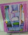 New Style Fancy Folding Canvas Wardrobe - Pink. 
