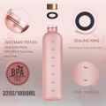 【FUN LIVE】 1L Water Bottles For Girls Frosted Motivational Water Bottle With Time Marker Leakproof Outdoor Fitness Sport Drinking Bottle. 