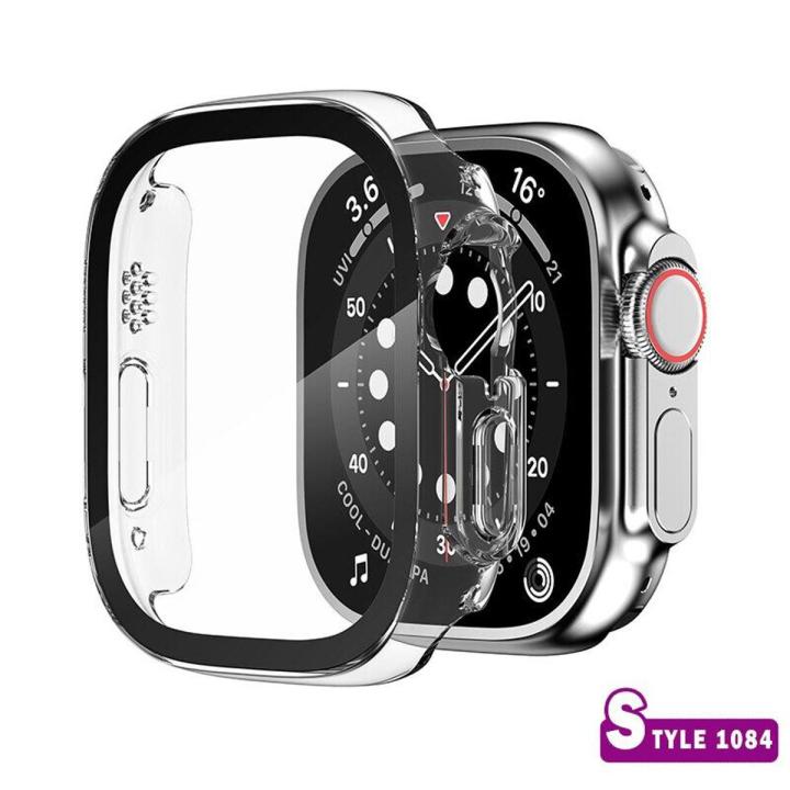 Case cover For Apple Watch series 8 7 49mm 45mm/41mm 44mm/40mm 44 45 mm All-around Clear frame i watch Ultra 4 3 5 se 6 7 49 mm case film