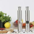 1 Pc Salt and Pepper Grinder, Stainless Steel Push Button Grinder Modern Design Thumb Grinder, for Black Pepper, Sea Salt and Himalayan Salt, Spice and Salt (Silver). 