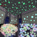 Pack of (100,) Night glowing stars - Home Decor - Glow in the Dark Stars For Kids Room - 3D Glowing Star. 