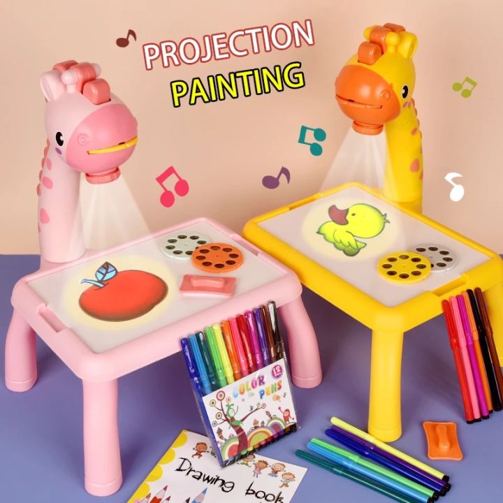 Children Projection Drawing Board LED Projector Drawing Table Toys Kids ...