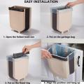Kitchen Cabinet Door Hanging Trash Garbage Folding Dust Bin Fruits and Vegetable- Multi. 