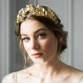 【ThinkWay】crown for sagala big crown for pageant headband baroque wedding head dress for bride Alloy Wedding Bride Headband Hairpins Hair Comb Hair Clips Hair Comb Disk Hair Wedding tiara Leaves Crown Bride Crown Leaf Tiara. 