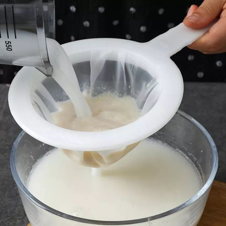 100/200/400 Mesh Kitchen Ultra-fine Mesh Strainer Kitchen Nylon Mesh Filter Spoon for Suitable for Soy Milk Coffee Milk Yogurt