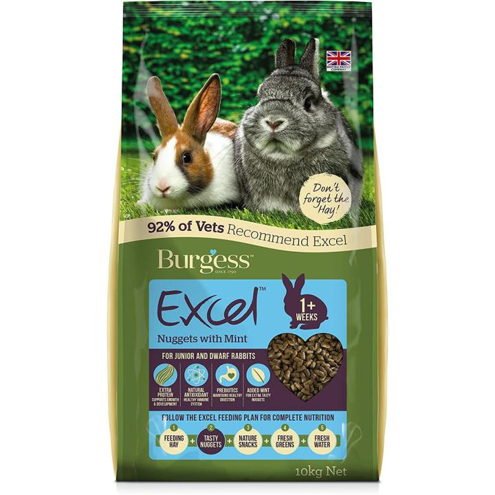 Burgess Excel Junior and Dwarf Nuggets with Mint Rabbit Food 1kg