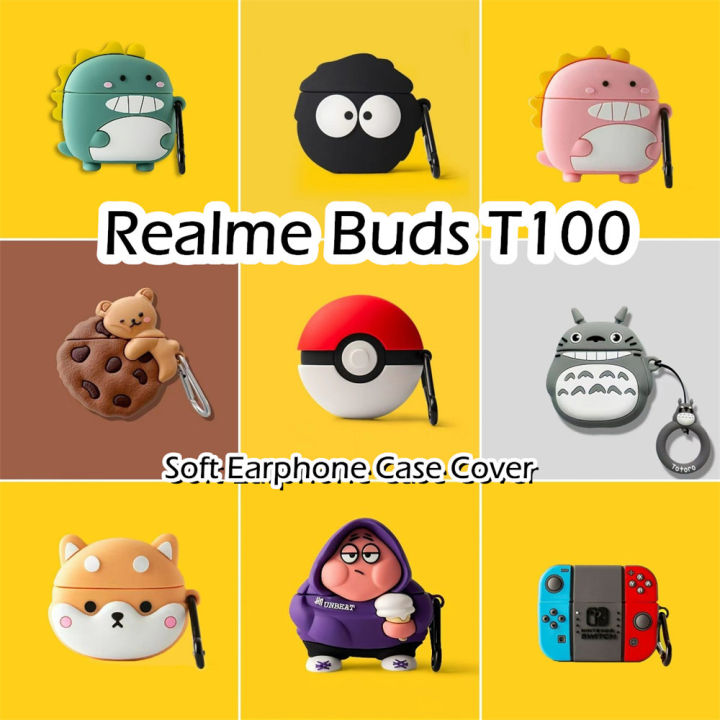 Original For Realme Buds T100 cartoon Silicone Earphone Case Cover Shock resistant NO.1