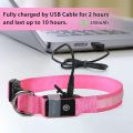 Pumila LED Rechargeable Dog Collar  Waterproof Glow in the Dark Dog Collar Flashing Light Collar. 