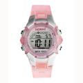 Waterproof Children Girls Digital LED Quartz Alarm Date Sports Wrist Watch Pink - intl. 