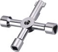 Meter Box Key Gas Key Meter Key 4-Way Multi-Functional Utilities Key for Electric Cupboard Cabinet Opening Key (Silver). 
