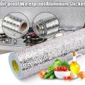 Waterproof Oil Proof Aluminum Foil Sticker Self Adhesive Wallpaper Kitchen Stove Wall Stickers. 