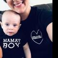 Mommy and Me Shirts Mama and Mama's Boy Mom and Son T Shirt Cute Family Look Matching Clothes Mother Son Outfits T-shirt. 
