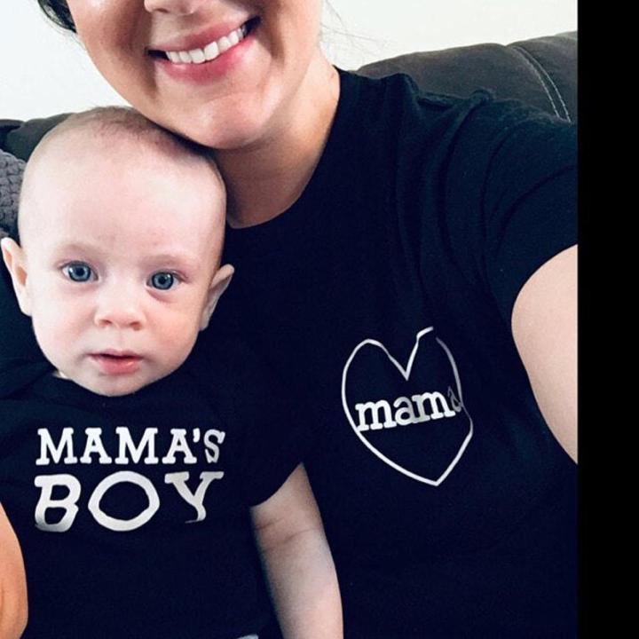Mommy and Me Shirts Mama and Mama's Boy Mom and Son T Shirt Cute Family Look Matching Clothes Mother Son Outfits T-shirt