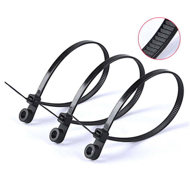 100PCS Screw Hole Cable Ties Fixed Cable Tie Nylon Cable Zip Ties With Screw Hole Mount Self Locking Loop Wrap Bundle Tie Straps