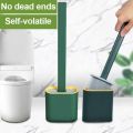 Silicone Toilet Brush with Toilet Brush Holder Wall-Mounted Cleaning Brush Set. 
