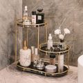 Makeup Organizer Shelf, 3 Tier Cosmetic Storage Basket With Removable Tray, Vanity Organizer Rack Bathroom Organizer Cosmetic Storage Shelf for Dresser and Countertop, Cosmetics Storage Rack Make-Up Organizer Shelfs Bathroom Shelfs Rack.. 