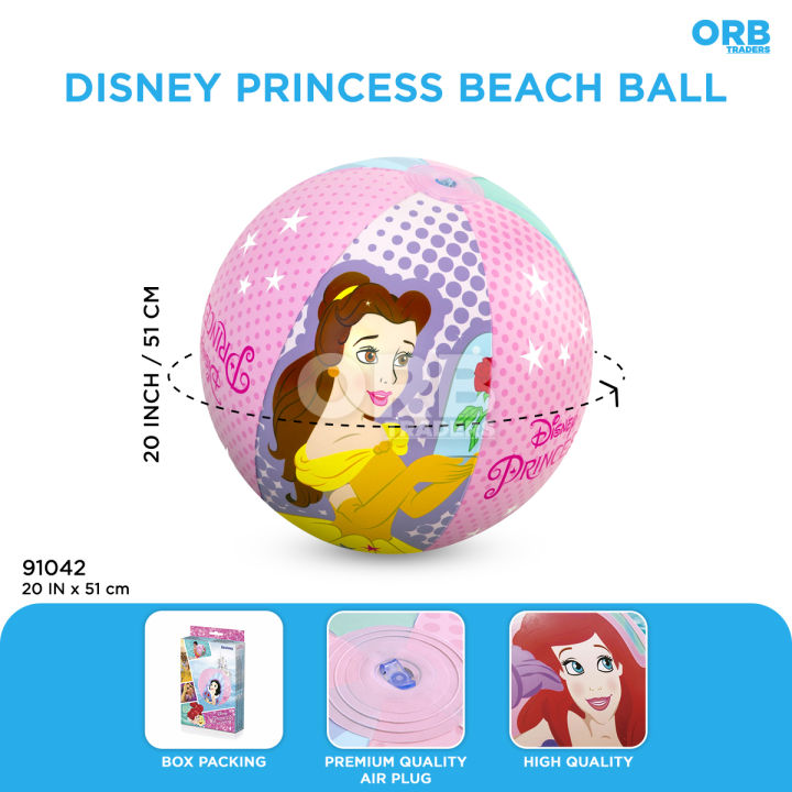 Bestway 91042 Disney Princess Inflatable Beach Ball Ariel_ Snow White, Belle Cartoon Character 20 Inches Balls For Kids Swimming Pool Game