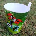 Attractive Colorful(HD Digital Print)  Glass/Cup with Fix Straw for Kids for any Drinks/school/home(BBS099). 