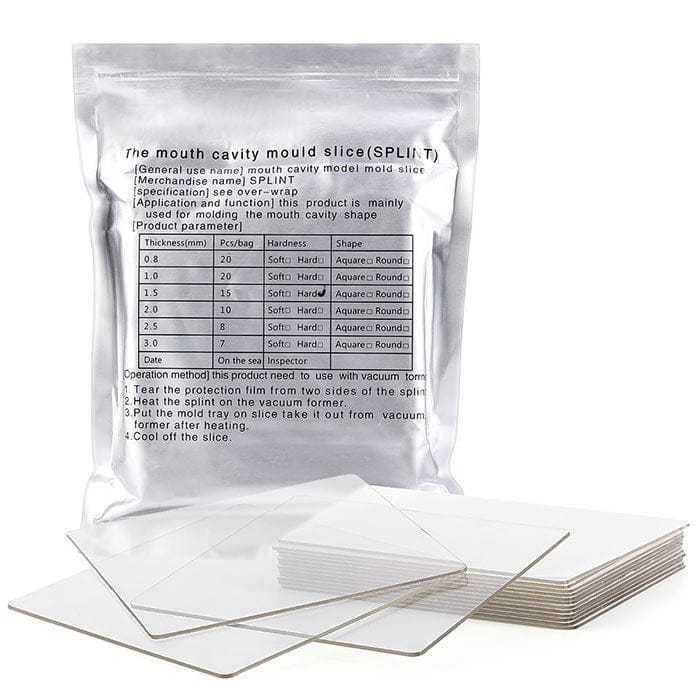 5''x5'' Dental Lab Orthodontic Splint Retainer Slice Vacuum Forming Sheet Soft Hard Thermoforming Material (Hard Film 1.5 15Pcs)