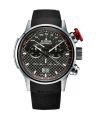 Edox Mens Chronorally Silver Stainless Steel Quartz Silver Case Carbon fiber Grey Dial Black Rubber Band Watch-EX38001-TIN-NIN. 