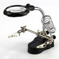 TE 801 Welding Magnifying Glass 2 LED Auxiliary Clip Magnifier 3 In 1 Hand Soldering Solder Iron Stand Holder Station Soldering Helping Hand Soldering Stand Mobile Repairing Accessories. 