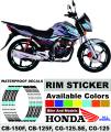 Wheel Stickers for HONDA CB-150-F Rim Reflector Tape Motorcycle Decals Graphics 17". 