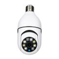 Light Bulb Secure Cameras 2K 720P for Home Outdoors Wifi IP Night Vision Surveillance Camera with E27 Socket - white. 