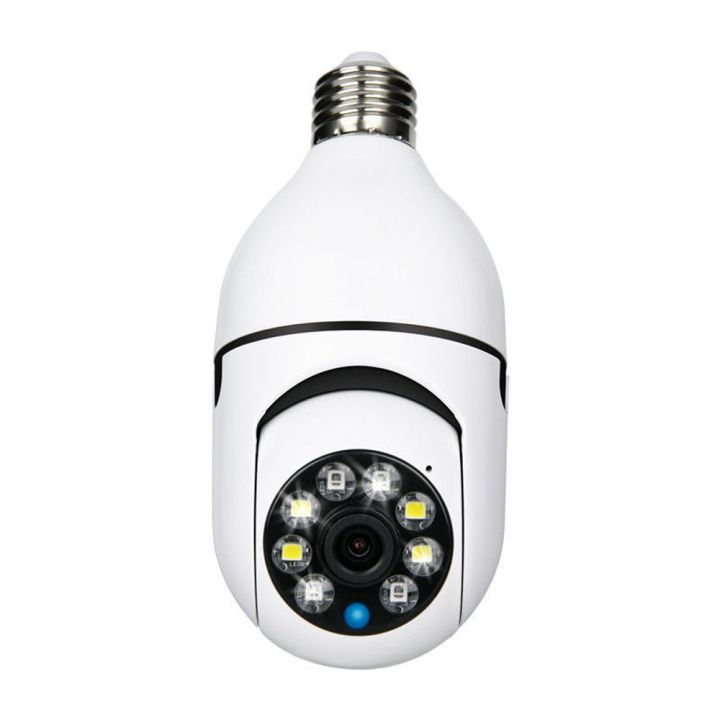 Light Bulb Secure Cameras 2K 720P for Home Outdoors Wifi IP Night Vision Surveillance Camera with E27 Socket - white