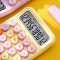 SF 12 Digits Candy Style of Calculator Large Display Mechanical Round Button Study Student Office Fashion Stationery. 