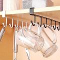 Mug Holder Under Cabinet Hanging Hook Holder for Mugs, Coffee Cups and Kitchen Utensils Storage Rack Organizer Hooks. 