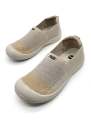 SHAZ FOOTWEAR Women's Beige Comfort Walk Slip-On - Lightweight Breathable Loafers for Ladies. 