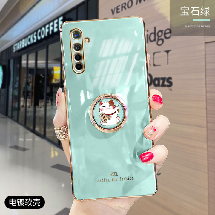 For%20Realme%20XT%20Cover%20+%20Ring%20Holder%20Stand%20Shiny%20Plating%20Square%20Bumper%20Phone%20Case%20Lens%20Protection%20Soft%20Silicone%20Shockproof%20Protective%20Back%20Cover%20-%20Image%202